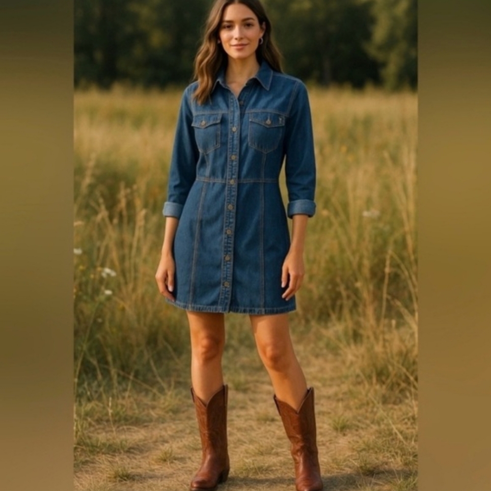NEW FRYE Women’s Denim Dress Womens Size Small